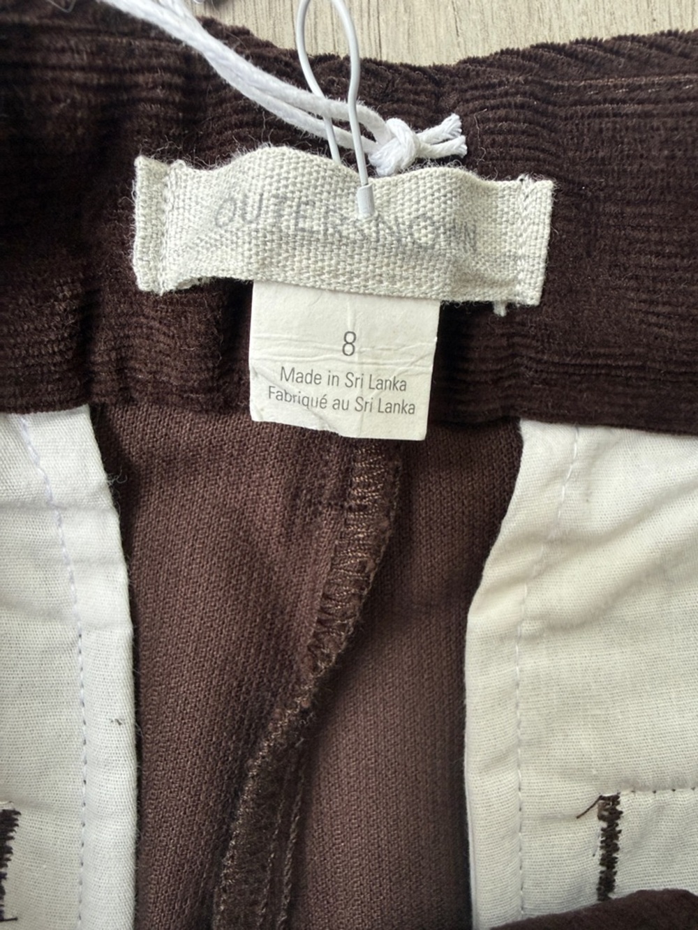 NWT Outerknown Chocolate Brown Flared Corduroy Pants - Picture 4 of 7